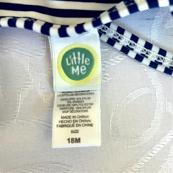 Blue & White Stripe Swimsuit for Baby Girls 18 months.